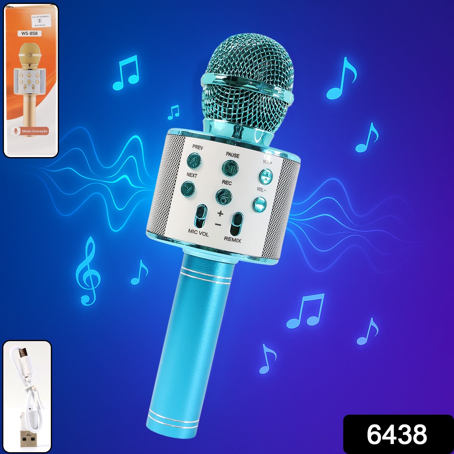 Wireless Bluetooth Recording Condenser Microphone Speaker  1 Pc